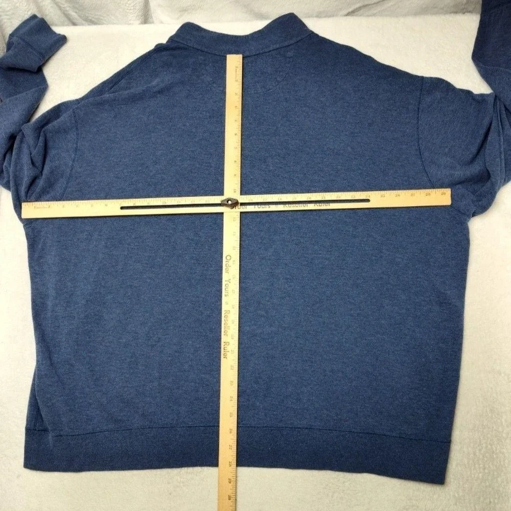 Polo Ralph Lauren Sweater Mens Big 3XB Blue 1/4 Zip Pullover Performance Work